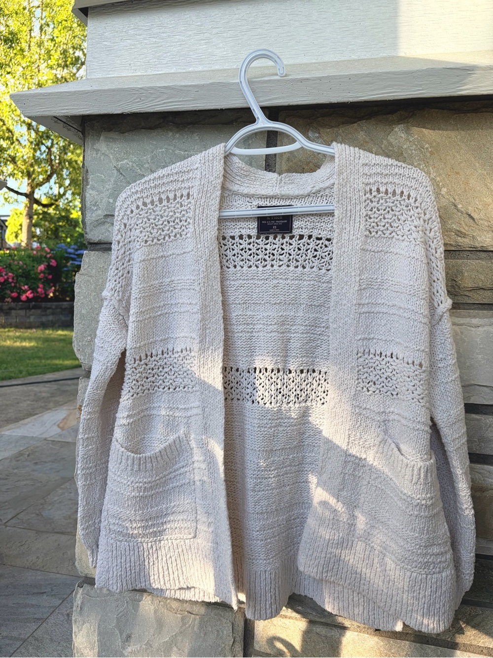 Abercrombie & Fitch Cream Open Knit Cardigan